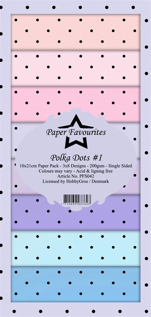 Paper Favourites Slimcard Polka Dots 3x8 design 10x21cm 200g